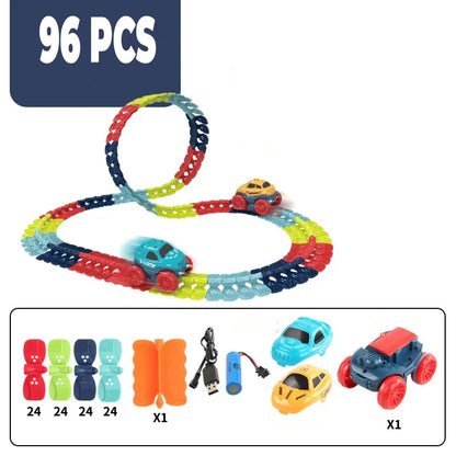 Montessori Track - Piste de machine ultra flexible 96 Pcs