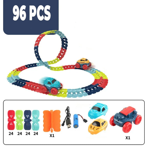 Montessori Track - Piste de machine ultra flexible 96 Pcs