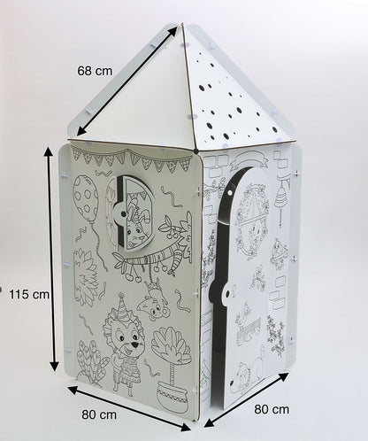 Cabane en carton illustrée