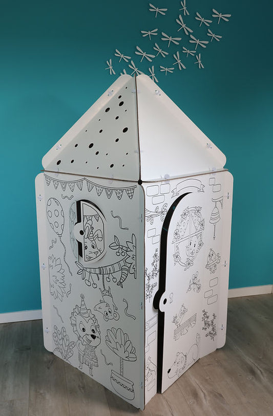 Cabane en carton illustrée