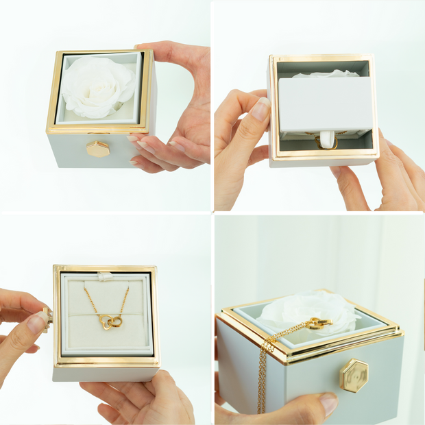 Coffret Rose Éternelle avec Collier