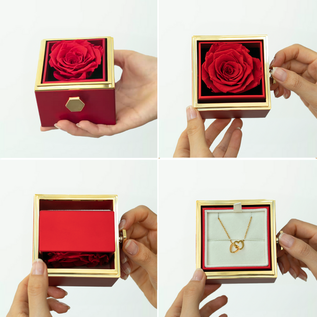 Coffret Rose Éternelle avec Collier